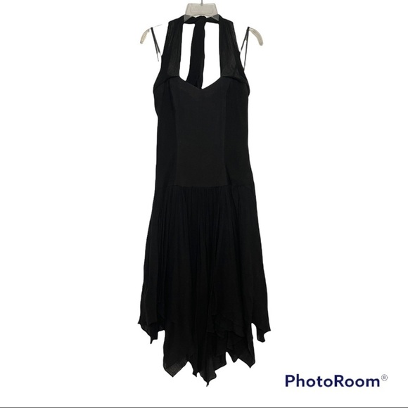 Vintage Roberta California Gauze Halter Dropped Waist Handkerchief Dress 9/10 - Picture 1 of 7